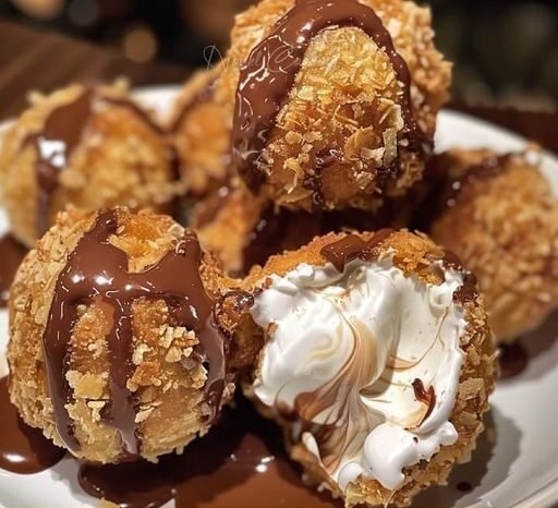 150 kcal Crispy Fried S'mores Bombs
