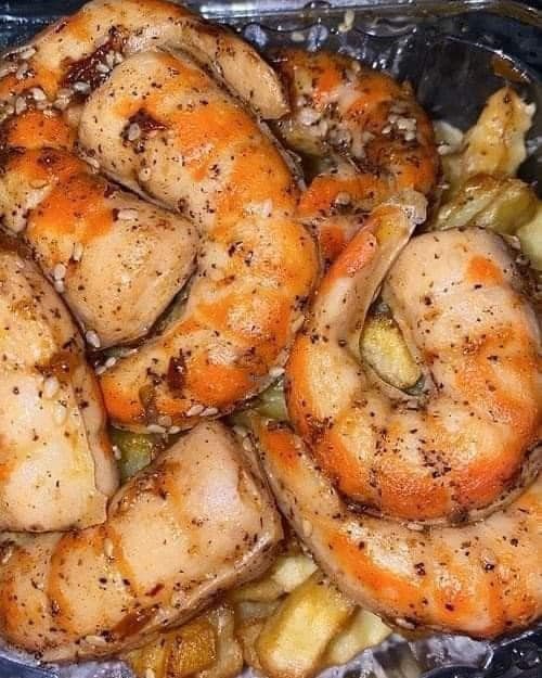 Quick, Healthy Dinner Jumbo Shrimp with Potatoes & Tomatoes