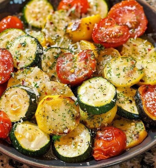 4 points Roasted Garlic Parmesan Zucchini, Squash, and Tomatoes