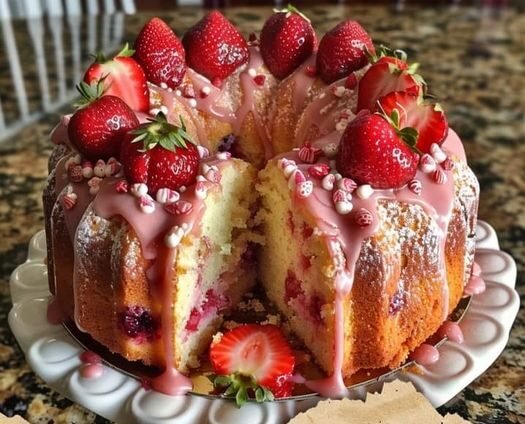 Strawberry Bliss Pound Cake