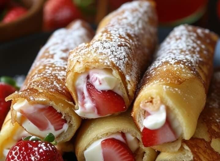 Strawberry Cream Cheese French Toast Roll-Ups