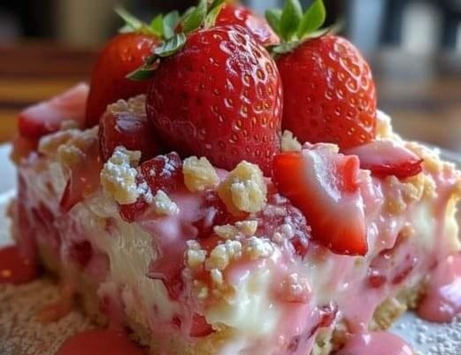 Strawberry Temblor Cake