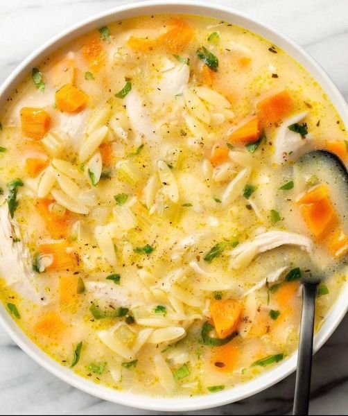 Weight Watcher Chicken Orzo Soup with Lemon