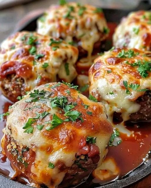 Cheesy Stuffed Meatloaf Bites