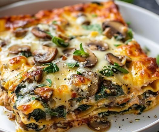 Chicken, Mushroom, and Spinach Lasagna