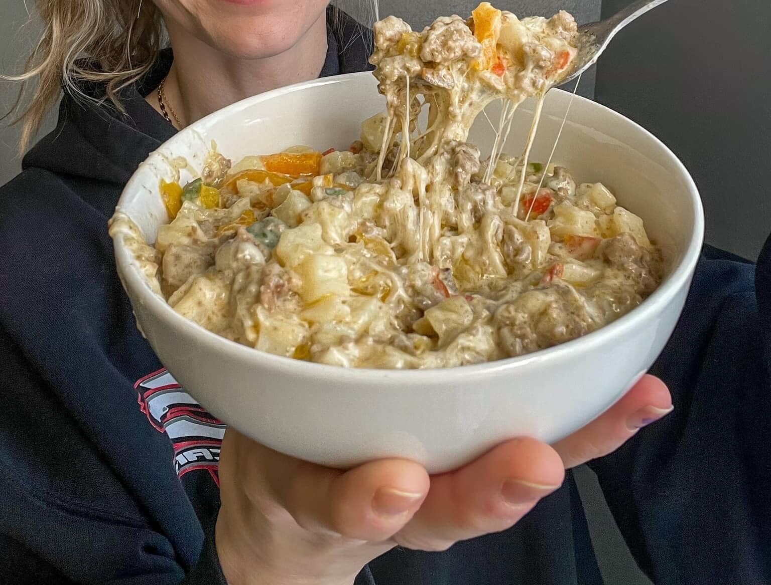 Crockpot Cheesesteak Potato Casserole