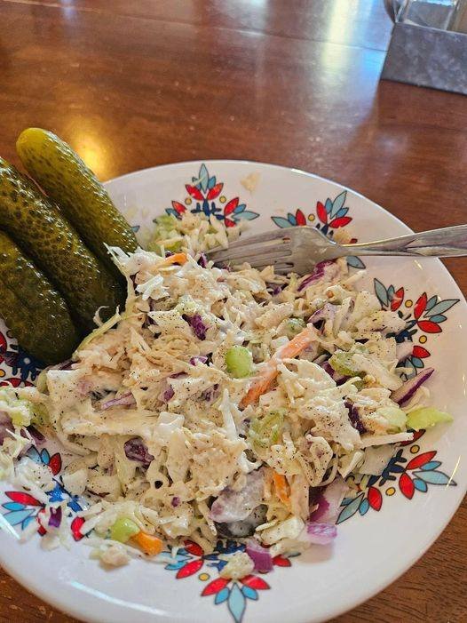 Delicious chicken salad with coleslaw mix