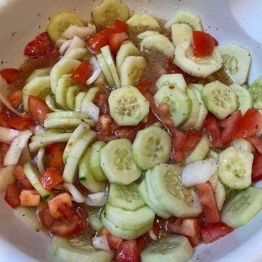 Marinated Cucumber, Onion, and Tomato Salad